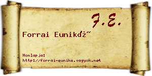 Forrai Euniké névjegykártya